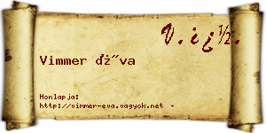 Vimmer Éva névjegykártya